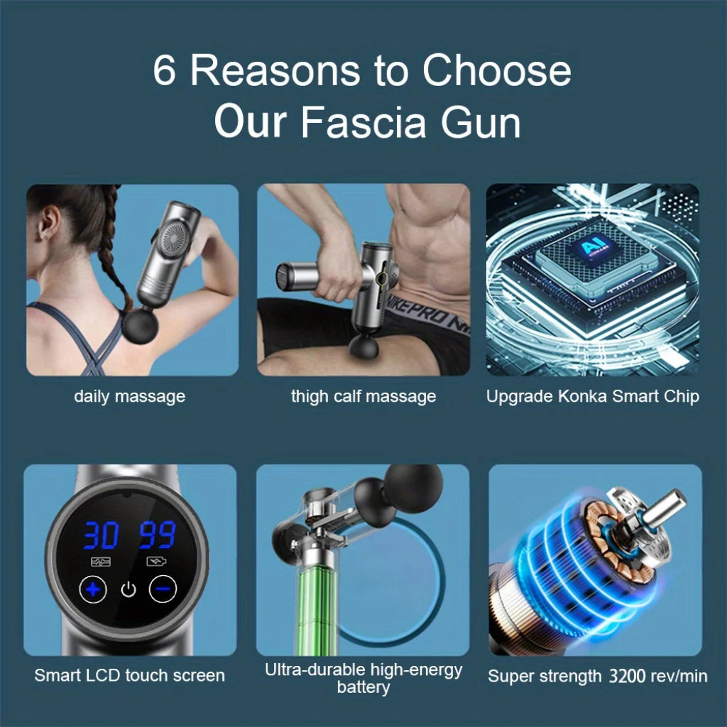 Portable Fascia Gun Vibration Massage Gun For Body Neck Back Deep Muscle