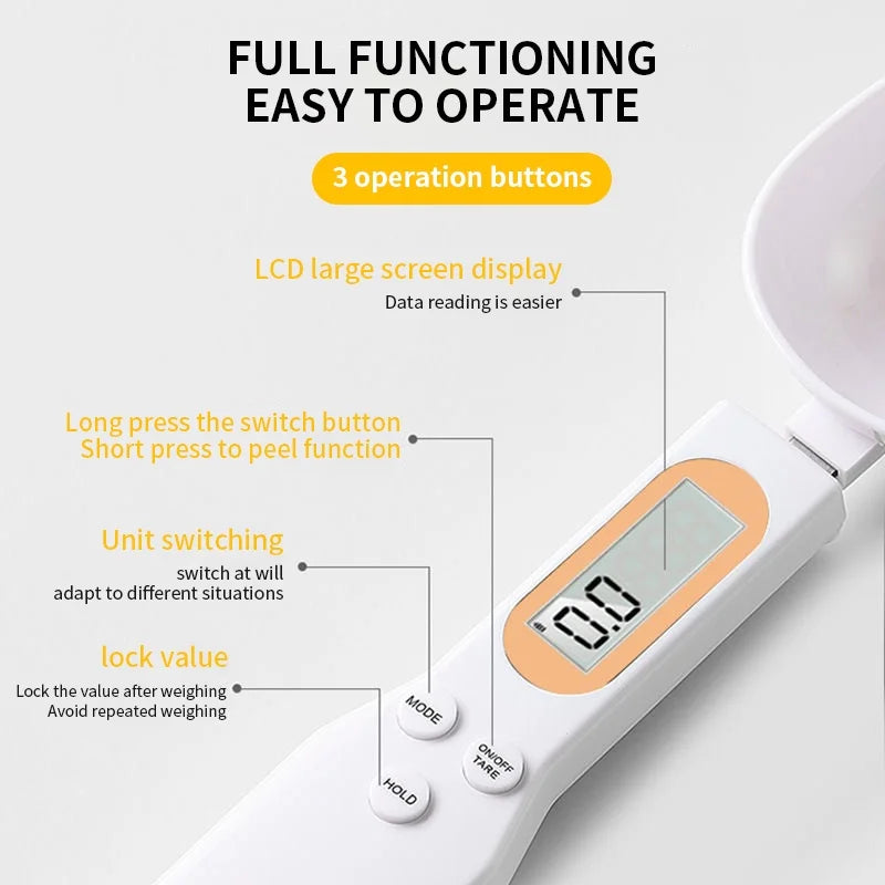 Electronic Kitchen Scale LCD Digital Measuring Food Flour Digital Spoon Scale