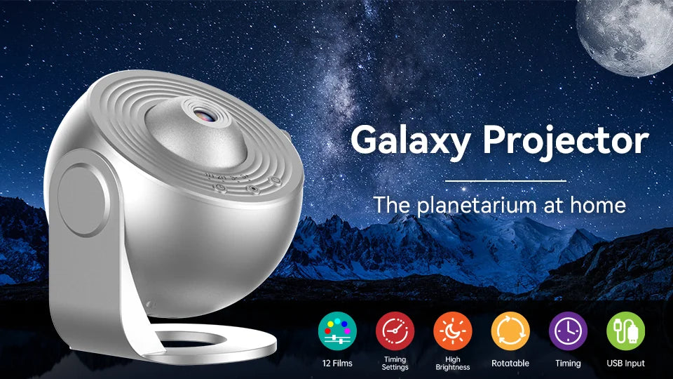 Night Light Galaxy Projector Starry Sky Projector 360° Rotate Planetarium