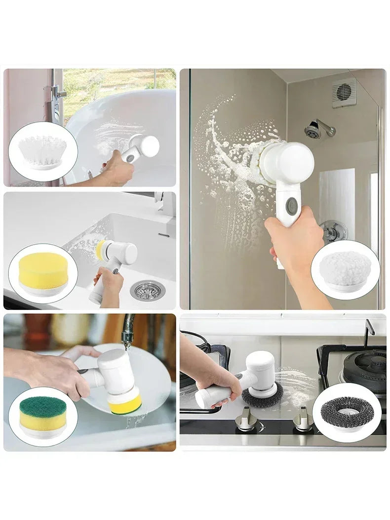 Powerful Electric Cleaning Brush Spin Scrubber Brush Deep Cleaning  Kitchen