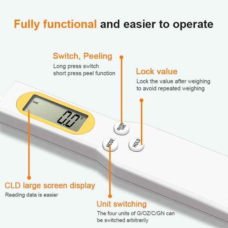 Electronic Kitchen Scale LCD Digital Measuring Food Flour Digital Spoon Scale