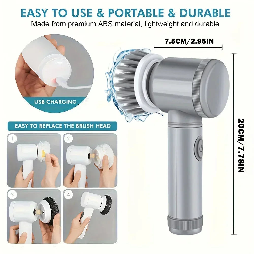 Powerful Electric Cleaning Brush Spin Scrubber Brush Deep Cleaning  Kitchen