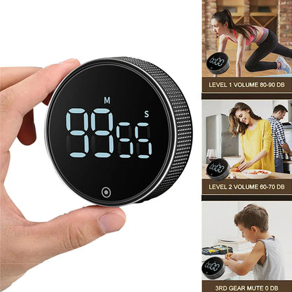 LED Digital Kitchen Timer For Cooking Shower Magnetic Electronic Digital