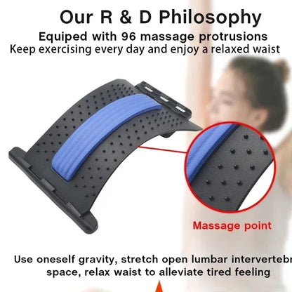 Back Stretcher Multi-Level Adjustable Massager Waist Neck Fitness Lumbar