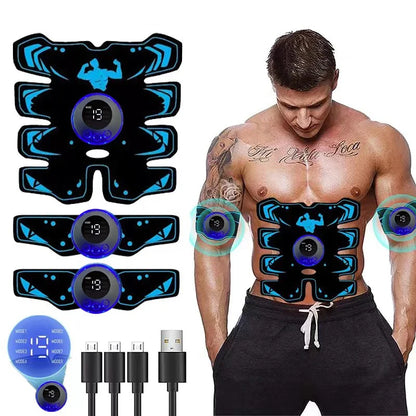 USB Rechargeable Electric Abdominal Massager Wireless LCD Display Fitness