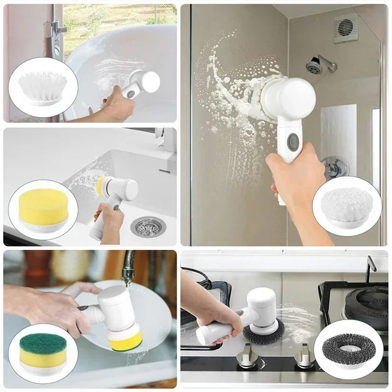 Powerful Electric Cleaning Brush Spin Scrubber Brush Deep Cleaning  Kitchen