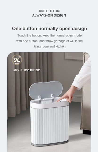 Automatic Sensor Trash Can Fashionable Roman Striped Bathroom Toilet