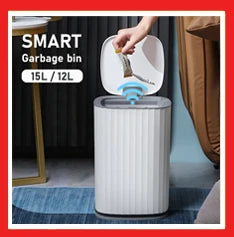 Automatic Sensor Trash Can Fashionable Roman Striped Bathroom Toilet