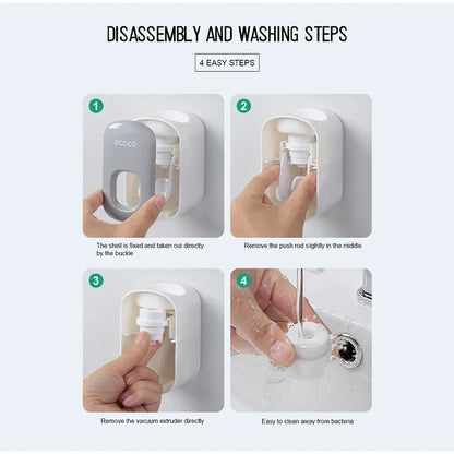 Automatic Toothpaste Dispenser No Nail Bathroom Toothpaste Squeezer