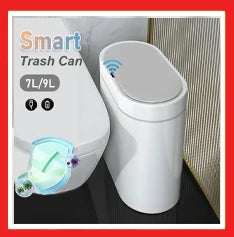 Automatic Sensor Trash Can Fashionable Roman Striped Bathroom Toilet