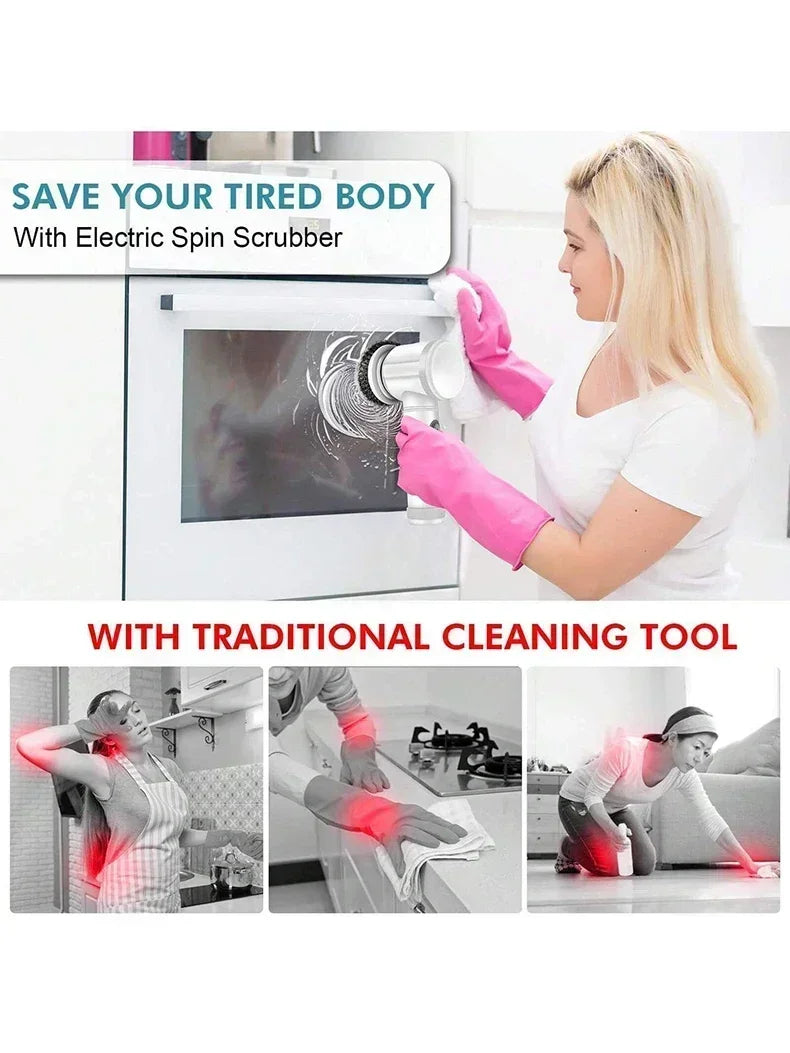 Powerful Electric Cleaning Brush Spin Scrubber Brush Deep Cleaning  Kitchen