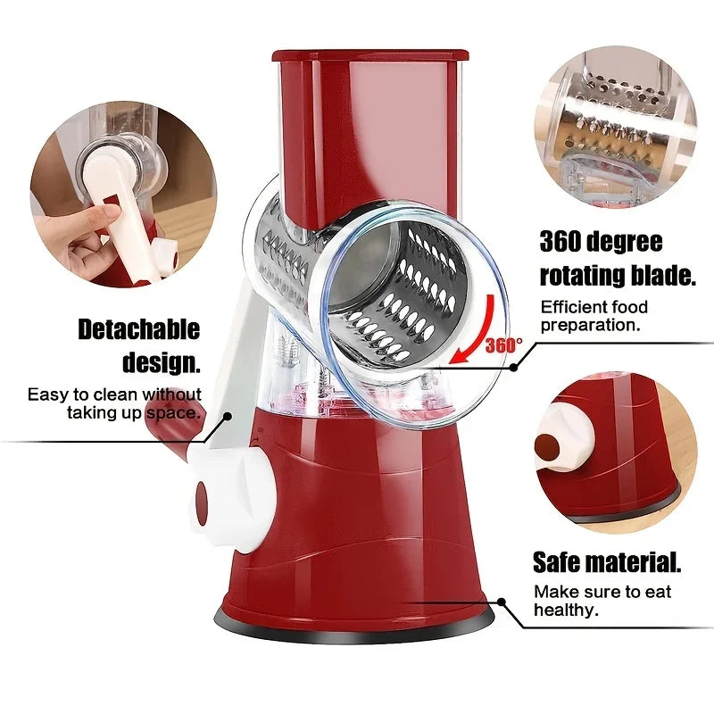 Vegetable Cutter & Slicer Manual Kitchen Cheese Chopper Machine Shredder