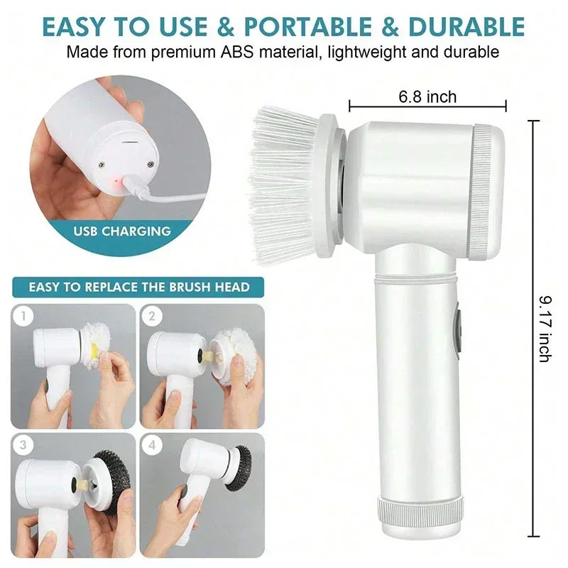 Powerful Electric Cleaning Brush Spin Scrubber Brush Deep Cleaning  Kitchen